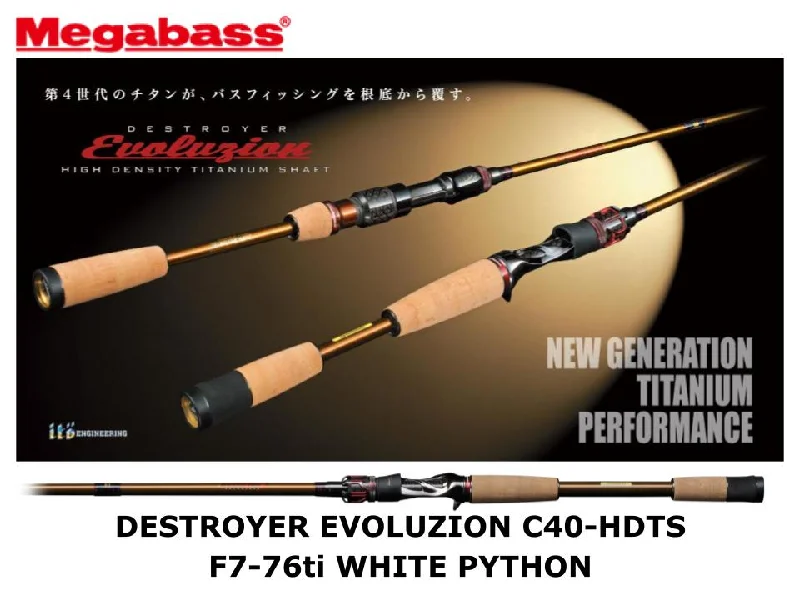 Megabass Destroyer Evoluzion C40-HDTS Casting F7-76ti White Python