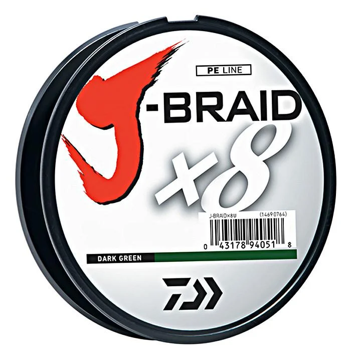 Daiwa J-Braid X8 Braided Line 330 Yards Dark Green