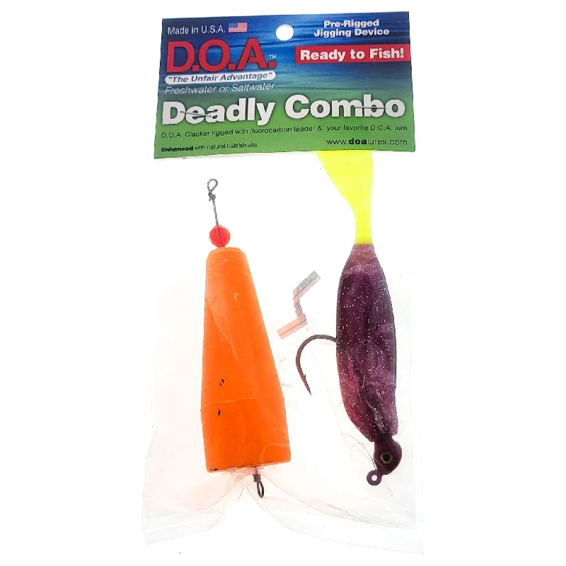 DOA Deadly Combo Swimbait Purple/Chartreuse Tail