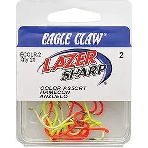 Eagle Claw Color Assorted Octopus Hooks Size 2 Qty 20