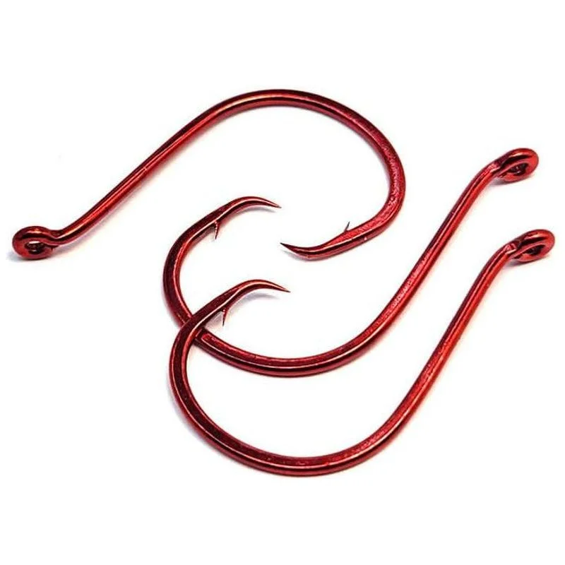 Gamakatsu 221315 Octopus In Line Circle Hook 5/0 Red 6 Pack