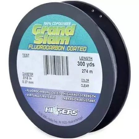 Hi Seas Grand Slam Fluorocarbon Coated Fishing Line 300 Yds Clear