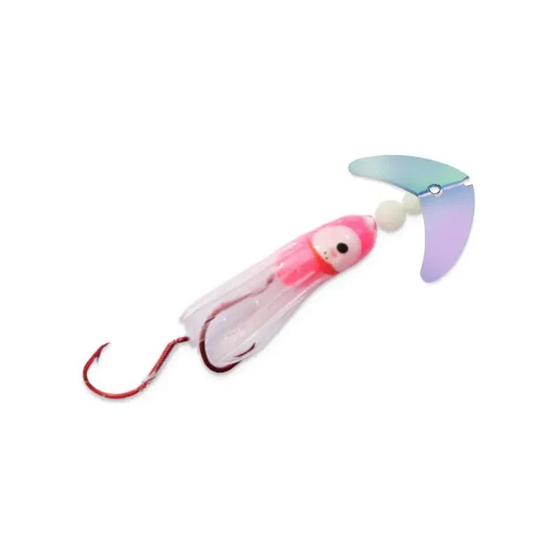 Macks Smile Blade Kokanee Hoochie 3' Leader UV Glo Burst/Pink