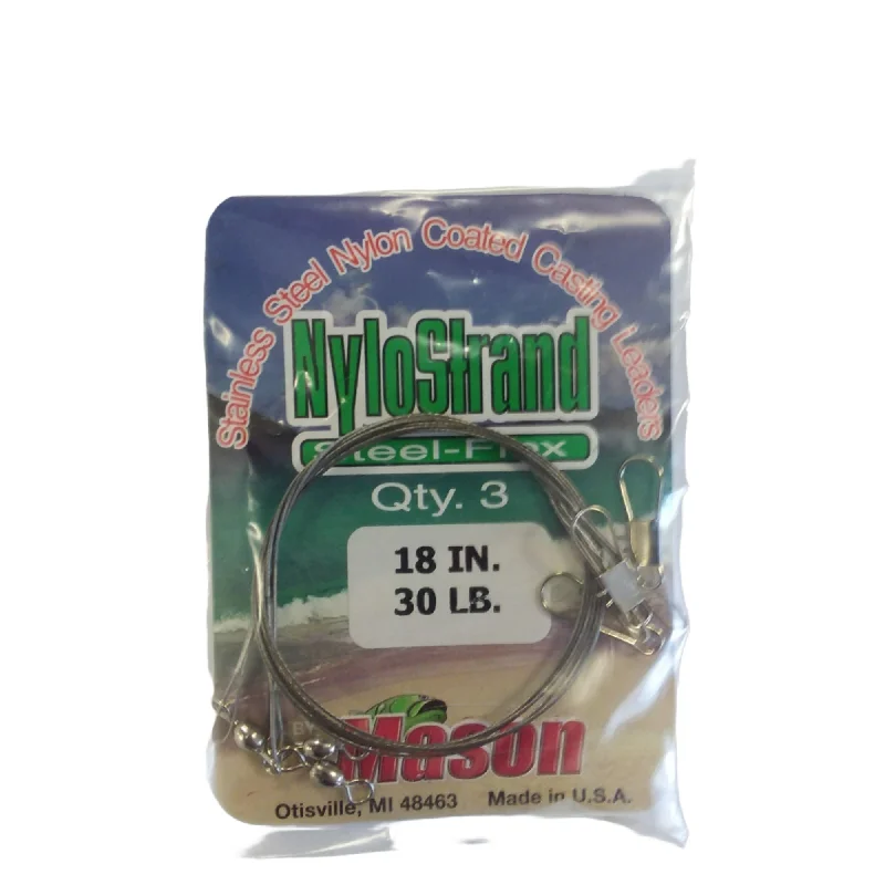 Mason Nylon Leaders Bright 18" 30Lb Qty 3