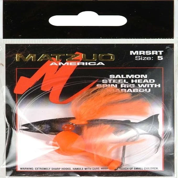 Matzuo Salmon Steel Head Spin Rig W/ Marabou Size 5 Orange