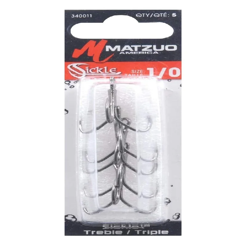 Matzuo Sickle Treble Black Chrome Qty 5