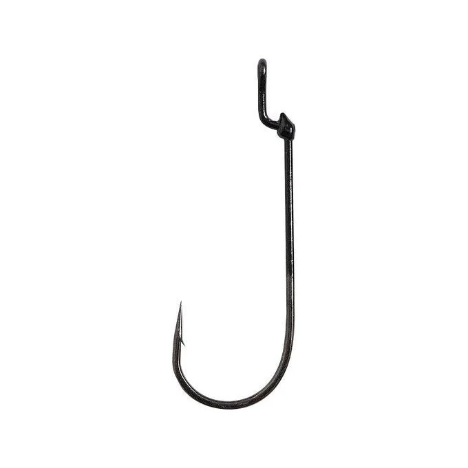 Mustad Grip-Pin Big Bite Soft Plastic Hooks 2X Long Size 6/0 Qty 5 Black Nickel