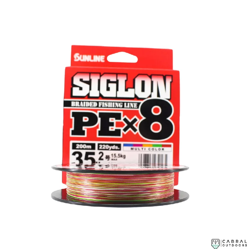 Sunline Siglon Braided Fishing Line PE X8  | 200m | Multi Color | 35lb-40lb