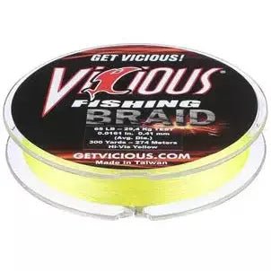 Vicious Fishing Braid Hi-Vis Yellow 10lb test 150 yards