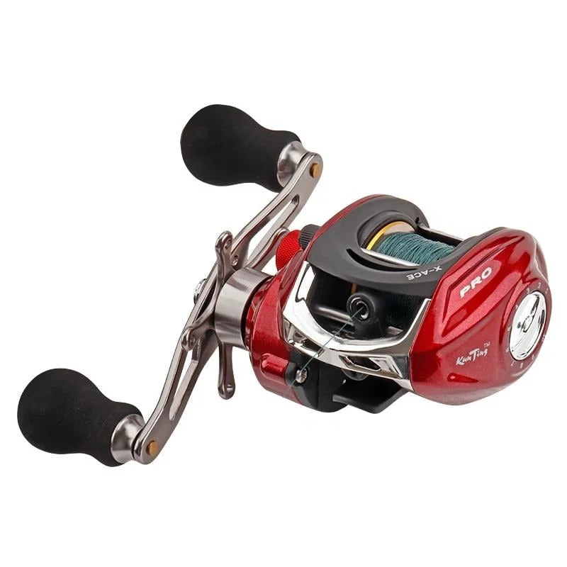 JITAI Baitcasting Fishing Reel Equipped PE 4 Strands line 8Kg Braking Power 14+1BBs Quality Ultra Light Wheels Carp Lure fishing