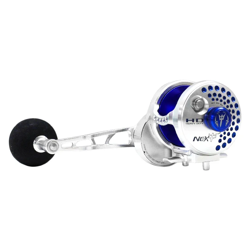 NEXT Overhead Jigging Reel Lever Drag - Silver/Blue