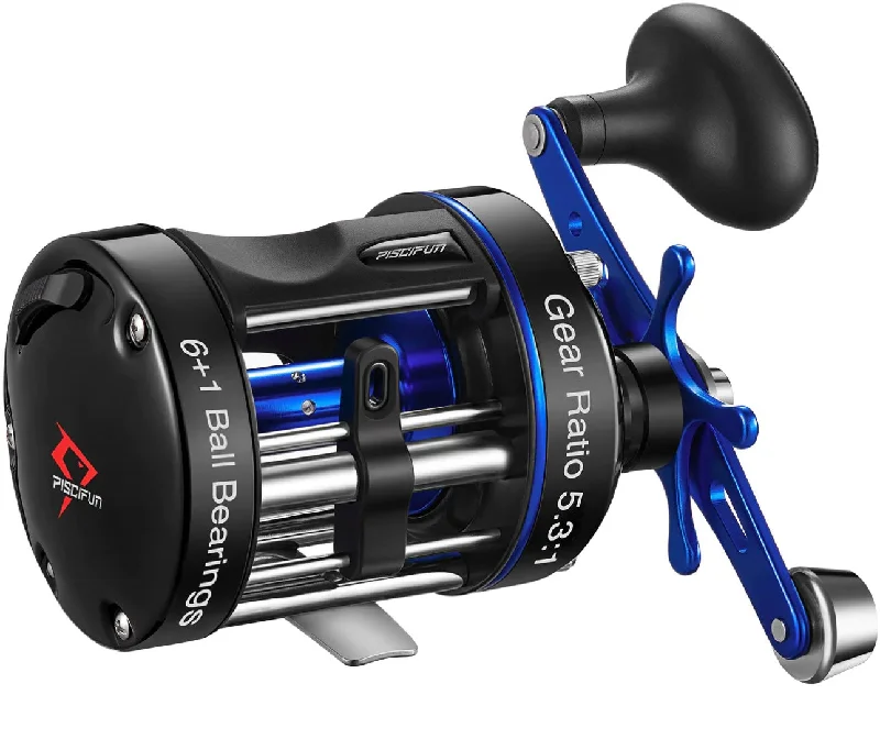 PISCIFUN® CHAOS XS 5000 Blue Round Baitcasting Reel